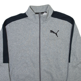 PUMA Full Zip Mens Sweatshirt Grey High Neck L