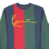 KARL KANI Striped Mens T-Shirt Blue Long Sleeve M