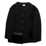 MARA LEA Womens Overcoat Jacket Black Wool S