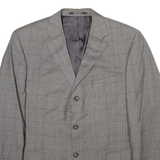 PIATTELLI Mens Blazer Jacket Grey Wool Check XL