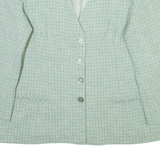 ELEGANCE Womens Blazer Jacket Green 90s Check L
