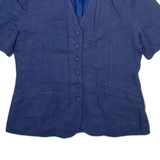 INTEMPORELLE DE BURTON Womens Blazer Jacket Blue Linen S