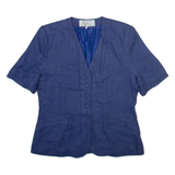 INTEMPORELLE DE BURTON Womens Blazer Jacket Blue Linen S
