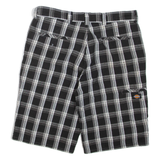 DICKIES Mens Casual Shorts Black Check XL W38