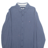 TOMMY HILFIGER Slim Fit Mens Shirt Blue Polka Dot Long Sleeve L