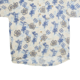 M.E SPORT Mens Hawaiian Shirt Beige Crazy Pattern XL
