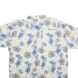 M.E SPORT Mens Hawaiian Shirt Beige Crazy Pattern XL