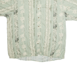 PURITAN Mens Hawaiian Shirt Green Crazy Pattern XL