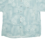 CAMPIA Mens Shirt Blue Crazy Pattern XL