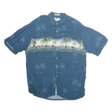CAMPIA Mens Hawaiian Shirt Blue Crazy Pattern XL