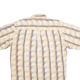 BASIC OPTIONS Mens Hawaiian Shirt Beige Crazy Pattern L