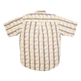 BASIC OPTIONS Mens Hawaiian Shirt Beige Crazy Pattern L