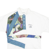 MADISON Mens Polo Shirt White Geometric S