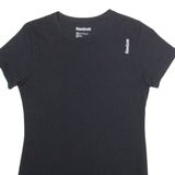 REEBOK Womens T-Shirt Black XS