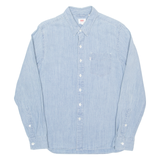LEVI'S Denim Look Mens Plain Shirt Blue Long Sleeve S