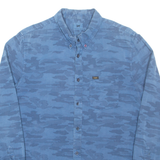LEE Mens Shirt Blue Camouflage Long Sleeve S