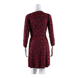 OASIS Love Heart Womens Wrap Dress Blue Long Sleeve Midi S