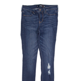HOLLISTER Distressed Womens Jeans Blue Slim Skinny Stone Wash W25 L28