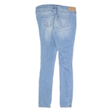 HOLLISTER Crop Distressed Womens Jeans Blue Slim Skinny Stone Wash W25 L27