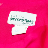 PERCEPTIONS Womens Jacket Dress Pink 90s Short Sleeve Knee Length M