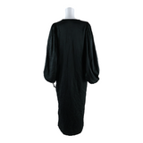 GANNI Crinkle Look Womens Shift Dress Black Long L