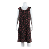 COLDWATER CREEK Womens Day Dress Black Floral Sleeveless Midi L