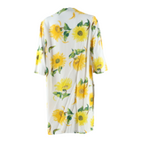 VALENTINE Pockets Womens Shirt Dress White Floral Short Sleeve Knee Length UK 16