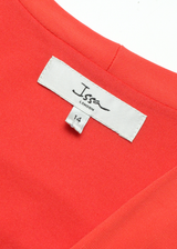 ISSA Tie-front Lined Womens Maxi Dress Red Long Sleeve Long UK 14