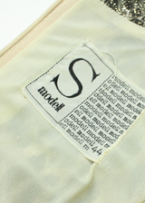 S MODELL Glitter Lined Womens A-Line Dress Brown Animal Print Knee Length S