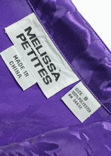 MELISSA PETITES Collared Womens A-Line Dress Purple Crazy Pattern Long M