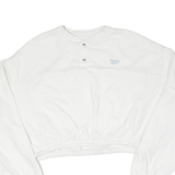 REEBOK Cropped Womens Sweatshirt White Button Neck UK 20