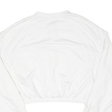 REEBOK Cropped Womens Sweatshirt White Button Neck UK 20