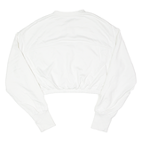 REEBOK Cropped Womens Sweatshirt White Button Neck UK 20