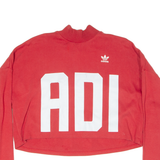ADIDAS Cropped Womens Sweatshirt Red High Neck UK 8