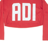 ADIDAS Cropped Womens Sweatshirt Red High Neck UK 8