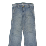 CARHARTT Cuffed Carpenter Mens Jeans Blue Regular Tapered W31 L30