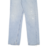 LEVI'S 505 Jeans Distressed Mens Blue Regular Straight Stone Wash W33 L32