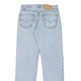 LEVI'S 505 Jeans Distressed Mens Blue Regular Straight Stone Wash W33 L32