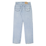 LEVI'S 505 Jeans Distressed Mens Blue Regular Straight Stone Wash W33 L32