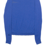 DKNY Lightweight Womens Jumper Blue Tight Knit Wool S