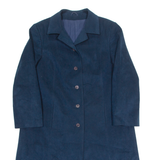 ALCANTARA Suede Feel Womens Trench Coat Blue 90s M