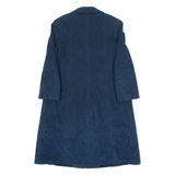 ALCANTARA Suede Feel Womens Trench Coat Blue 90s M
