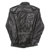 GUS HUTTEN Womens Biker Jacket Black Faux Leather 90s UK 12