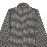 Womens Blazer Jacket Black Knit Wool 90s Diamond UK 14