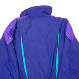 UP DOWN Mens Puffer Jacket Purple Nylon 90s Colourblock M