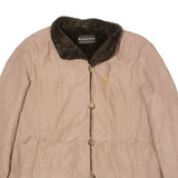 CLAUDE HARVEY Womens Overcoat Coat Brown Faux Suede XL