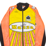 TEKER Mazza Cycles Cycling Mens Track Jacket Orange Crazy Pattern M