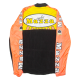 TEKER Mazza Cycles Cycling Mens Track Jacket Orange Crazy Pattern M