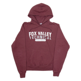 CHAMPION Fox Walley Techical College Mens Maroon Hoodie USA S