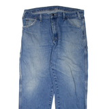 DICKIES Mens Jeans Blue Regular Straight Stone Wash W36 L30